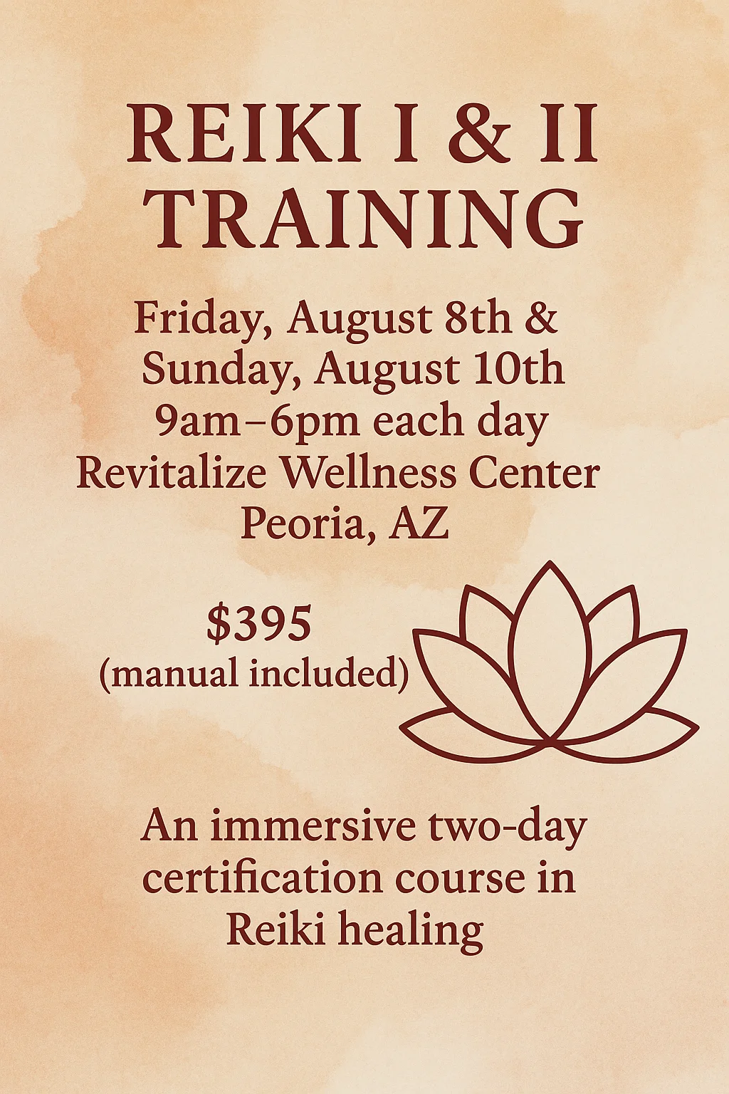 Reiki I & II Certification Training